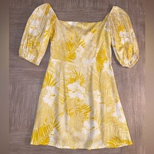 Skylar + Madison Puff Sleeve Mini Dress in Yellow